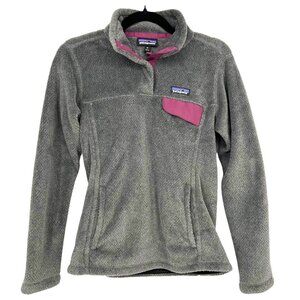 Patagonia Womens Re-Tool Snap-T Fleece Pullover Grey Purple Size XS